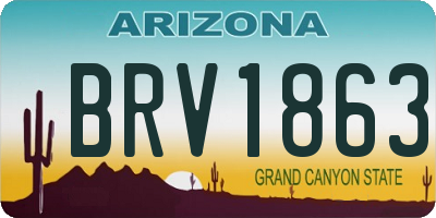AZ license plate BRV1863
