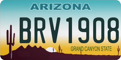AZ license plate BRV1908