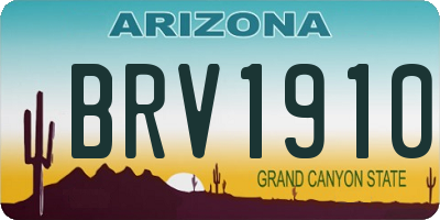 AZ license plate BRV1910