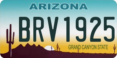 AZ license plate BRV1925