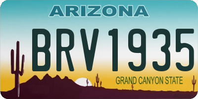 AZ license plate BRV1935
