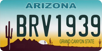 AZ license plate BRV1939