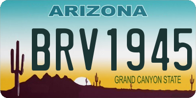 AZ license plate BRV1945