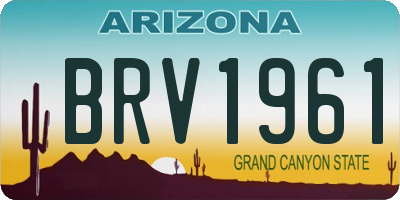AZ license plate BRV1961