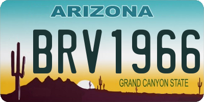 AZ license plate BRV1966