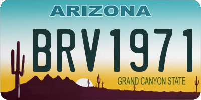 AZ license plate BRV1971