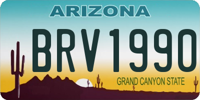 AZ license plate BRV1990