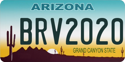 AZ license plate BRV2020