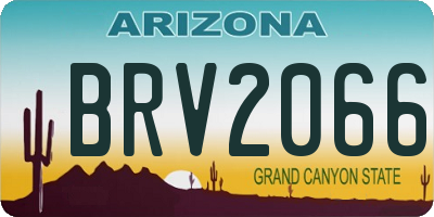 AZ license plate BRV2066