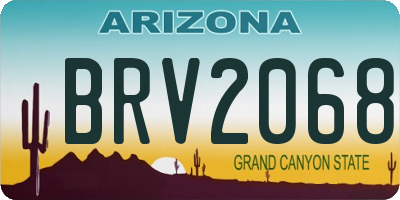 AZ license plate BRV2068
