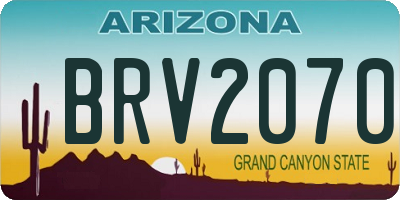 AZ license plate BRV2070