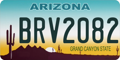 AZ license plate BRV2082