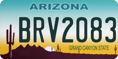AZ license plate BRV2083
