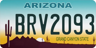 AZ license plate BRV2093