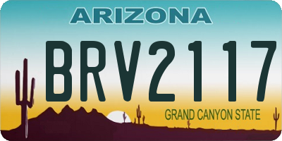 AZ license plate BRV2117