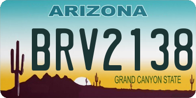 AZ license plate BRV2138