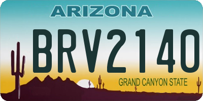 AZ license plate BRV2140