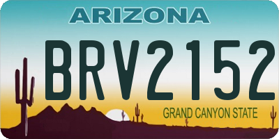 AZ license plate BRV2152