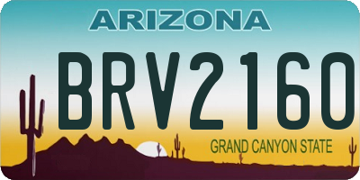 AZ license plate BRV2160
