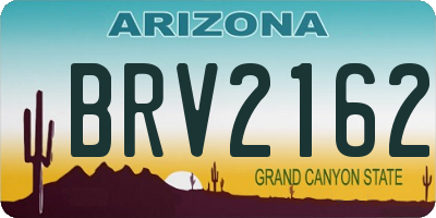 AZ license plate BRV2162