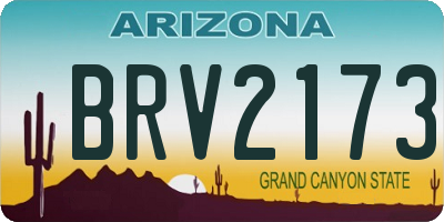 AZ license plate BRV2173