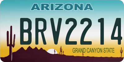 AZ license plate BRV2214