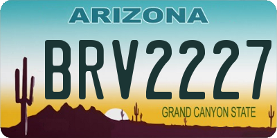 AZ license plate BRV2227
