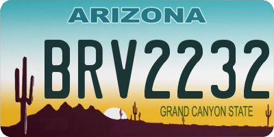 AZ license plate BRV2232
