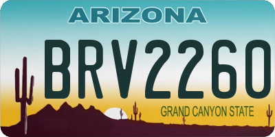 AZ license plate BRV2260