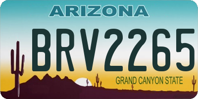 AZ license plate BRV2265