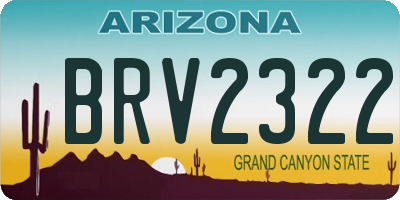 AZ license plate BRV2322