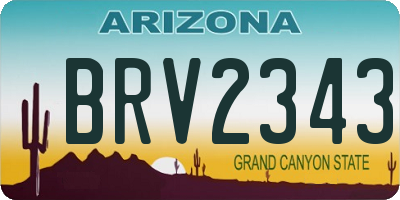 AZ license plate BRV2343