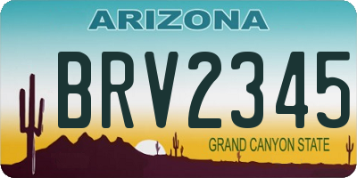 AZ license plate BRV2345