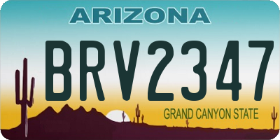AZ license plate BRV2347