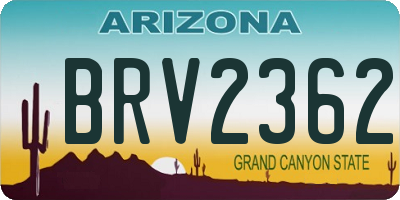 AZ license plate BRV2362