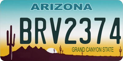 AZ license plate BRV2374