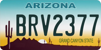 AZ license plate BRV2377