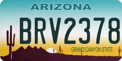AZ license plate BRV2378