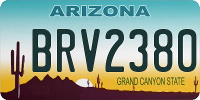 AZ license plate BRV2380