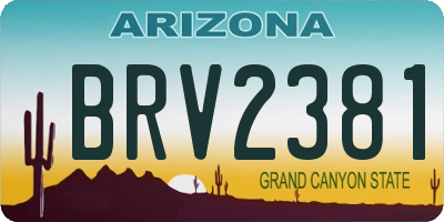 AZ license plate BRV2381