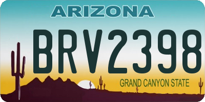 AZ license plate BRV2398