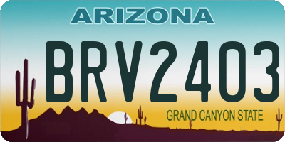 AZ license plate BRV2403
