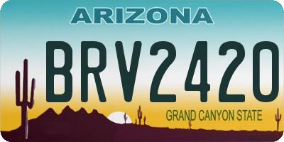 AZ license plate BRV2420