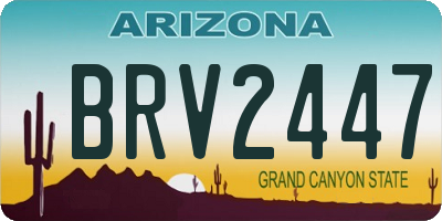 AZ license plate BRV2447