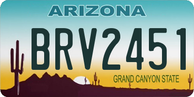 AZ license plate BRV2451