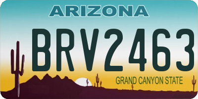 AZ license plate BRV2463