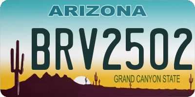 AZ license plate BRV2502