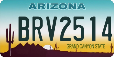 AZ license plate BRV2514