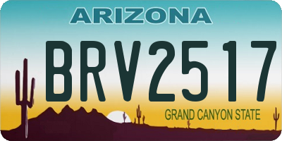 AZ license plate BRV2517