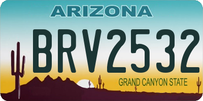 AZ license plate BRV2532